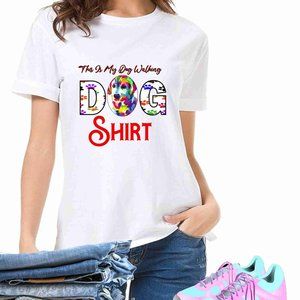 This is my dog walking Ladies Womens T shirt - 100% Airlume combed and ring-spun